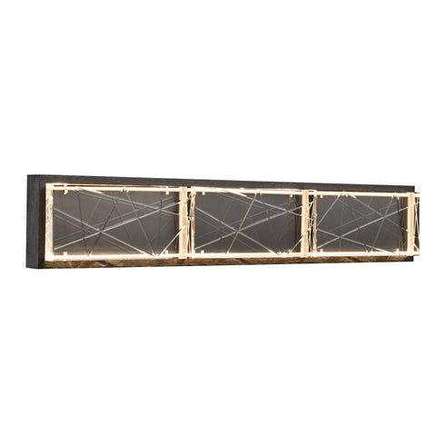ZEEV Lighting Lucus 27 Inch LED Crystal Wall Sconce in Satin Brushed Black Model: VL11512-LED-24B-SBB