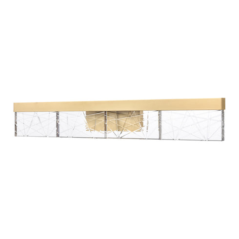 ZEEV Lighting Lucus 35 Inch LED Sleek Crystal Vanity in Aged Brass Model: VL11507-LED-36A-AGB