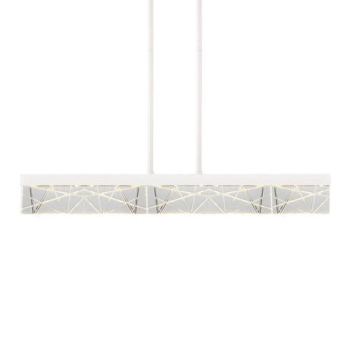 Zeev Lighting LUCUS LED 3CCT 43 Inch Thick Engraved Crystals in Aged Brass Linear Pendant Model: PL11501-LED-43-AGB