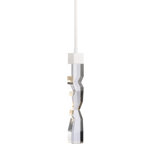 Zeev Lighting MAMADIM 1 Light LED 3CCT 1 Light 2 Inch x2 Inch Carved Crystal in Aged Brass Mini Pendant Model: MP11301-LED-2x2-AGB