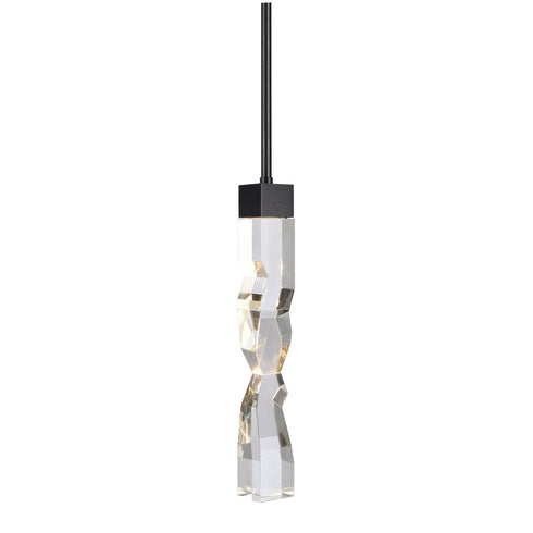Zeev Lighting MAMADIM 1 Light LED 3CCT 1 Light 2 Inch x2 Inch Carved Crystal in Aged Brass Mini Pendant Model: MP11301-LED-2x2-AGB