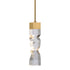 Zeev Lighting MAMADIM 1 Light LED 3CCT 1 Light 2 Inch x2 Inch Carved Crystal in Aged Brass Mini Pendant Model: MP11301-LED-2x2-AGB