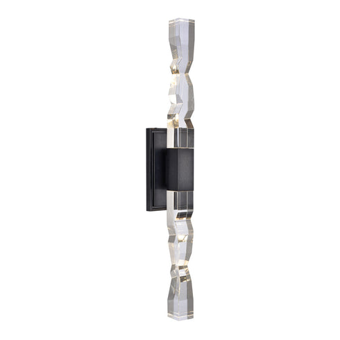 Zeev Lighting MAMADIM 2 Light LED 3CCT 2 Light 2 Inch x2 Inch Carved Crystals Matte White Duo Wall Sconce in Aged Brass Finish Model: WS11317-LED-2-2x2-AGB