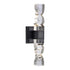 Zeev Lighting MAMADIM 2 Light LED 3CCT 2 Light 2 Inch x2 Inch Carved Crystals Matte White Duo Wall Sconce in Aged Brass Finish Model: WS11317-LED-2-2x2-AGB