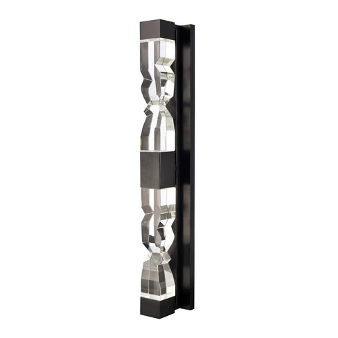 Zeev Lighting MAMADIM 4 Light LED 3CCT 4 Light 36 Inch Unique 3 Inch x3 Inch Carved Crystals Luxury in Satin Brushed Black Linear Vani Model: VL11333-LED-36-3x3-SBB