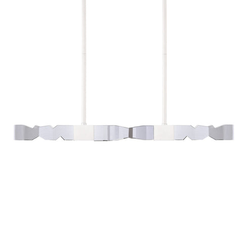Zeev Lighting MAMADIM 4 Light LED 3CCT 4 Light 49 Inch Unique 3 Inch x3 Inch Carved Crystals Luxury in Aged Brass Linear Pendant Model: PL11337-LED-49-3x3-AGB