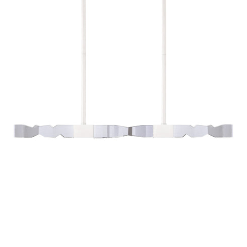 Zeev Lighting MAMADIM 4 Light LED 3CCT 4 Light 49 Inch Unique 3 Inch x3 Inch Carved Crystals Luxury in Aged Brass Linear Pendant Model: PL11337-LED-49-3x3-AGB