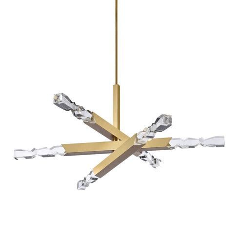 ZEEV Lighting Mamadim 48 Inch LED 6 Light Crystal Chandelier in Aged Brass Model: CD11341-LED-6-2x2-AGB