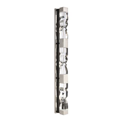 Zeev Lighting MAMADIM 6 Light LED 3CCT 6 Light 54 Inch Unique 2 Inch x2 Inch Carved Crystals Luxury in Polished Nickel Linear Vanity W Model: VL11329-LED-54-2x2-PN