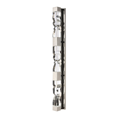 Zeev Lighting MAMADIM 6 Light LED 3CCT 6 Light 54 Inch Unique 2 Inch x2 Inch Carved Crystals Luxury in Polished Nickel Linear Vanity W Model: VL11329-LED-54-2x2-PN