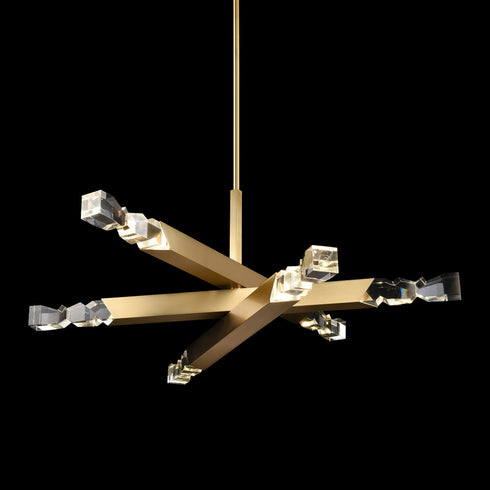 ZEEV Lighting Mamadim 60 Inch LED 6 Light Crystal Chandelier in Aged Brass Model: CD11349-LED-6-3x3-AGB
