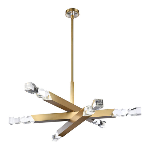 ZEEV Lighting Mamadim 60 Inch LED 6 Light Crystal Chandelier in Aged Brass Model: CD11349-LED-6-3x3-AGB