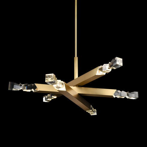 ZEEV Lighting Mamadim 60 Inch LED 6 Light Crystal Chandelier in Aged Brass Model: CD11349-LED-6-3x3-AGB