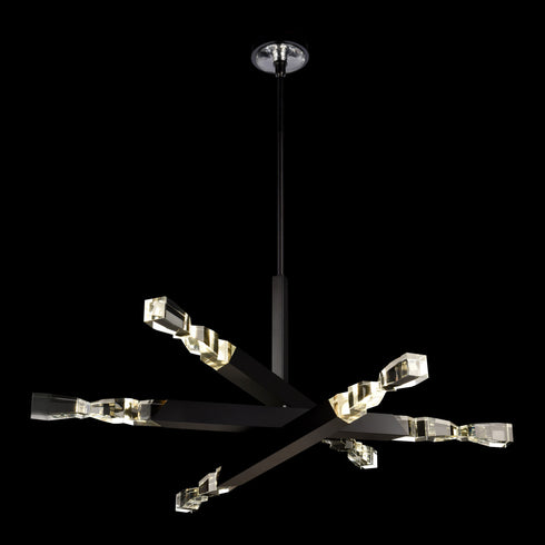 ZEEV Lighting Mamadim 60 Inch LED 6 Light Crystal Chandelier in Satin Black in Satin Brushed Black Finish Model: CD11352-LED-6-3x3-SBB