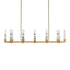 ZEEV Lighting Mamadim 72 Inch LED 12 Light 2 Inch x2 Inch Crystal Linear in Aged Brass Model: PL11356-LED-12-2x2-AGB