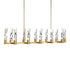 ZEEV Lighting Mamadim 72 Inch LED 12 Light 2 Inch x2 Inch Crystal Linear in Aged Brass Model: PL11356-LED-12-2x2-AGB