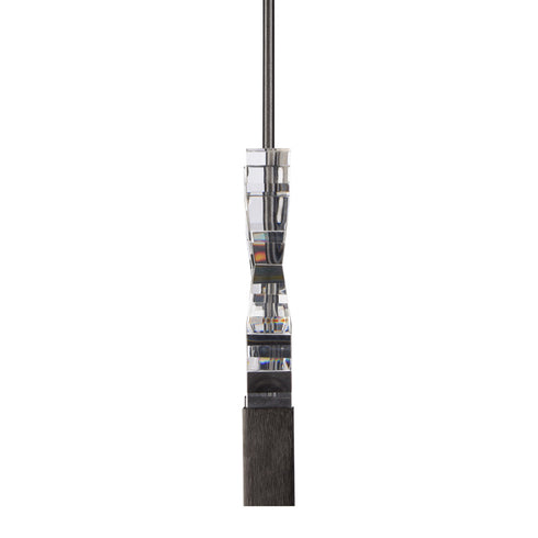 ZEEV Lighting Mamadim 72 Inch LED 7 Light 2 Inch x2 Inch Crystal Linear in Satin Black in Satin Brushed Black Finish Model: PL11355-LED-7-2x2-SBB