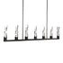 ZEEV Lighting Mamadim 72 Inch LED 7 Light 2 Inch x2 Inch Crystal Linear in Satin Black in Satin Brushed Black Finish Model: PL11355-LED-7-2x2-SBB
