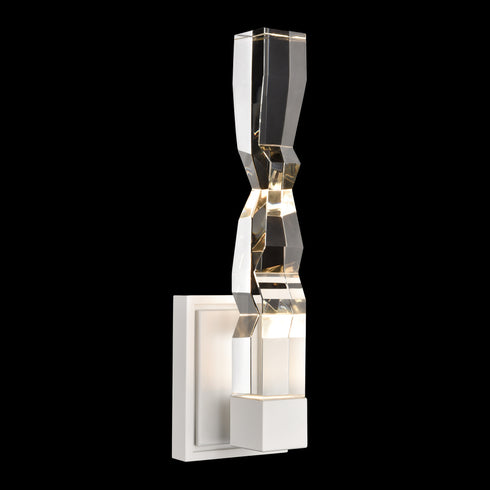 ZEEV Lighting Mamadim LED 2 Inch x2 Inch Single Crystal Wall Sconce in Matte White Model: WS11310-LED-1-2x2-MW