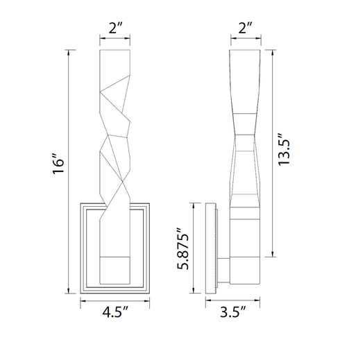 ZEEV Lighting Mamadim LED 2 Inch x2 Inch Single Crystal Wall Sconce in Matte White Model: WS11310-LED-1-2x2-MW