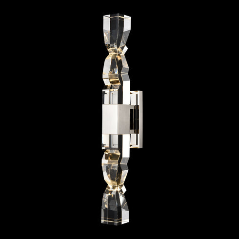 ZEEV Lighting Mamadim LED 3 Inch x3 Inch Single Crystal Duo Wall Sconce in Polished Nickel Model: WS11323-LED-2-3x3-PN