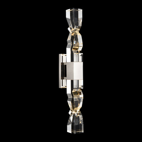 ZEEV Lighting Mamadim LED 3 Inch x3 Inch Single Crystal Duo Wall Sconce in Polished Nickel Model: WS11323-LED-2-3x3-PN