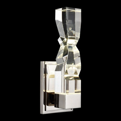 ZEEV Lighting Mamadim LED 3 Inch x3 Inch Single Crystal Wall Sconce in Polished Nickel Model: WS11315-LED-1-3x3-PN