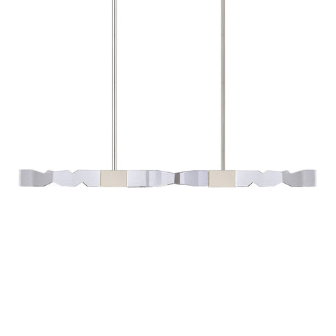 ZEEV Lighting MAMADIM LED 3CCT 4 Light 49 Inch Unique 2 Inch x2 Inch Carved Crystals Luxury in Aged Brass Linear Pendant Model: PL11345-LED-49-2x2-AGB