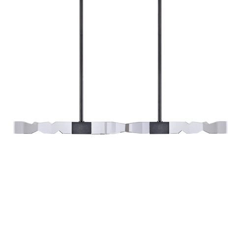 ZEEV Lighting MAMADIM LED 3CCT 4 Light 49 Inch Unique 2 Inch x2 Inch Carved Crystals Luxury in Aged Brass Linear Pendant Model: PL11345-LED-49-2x2-AGB