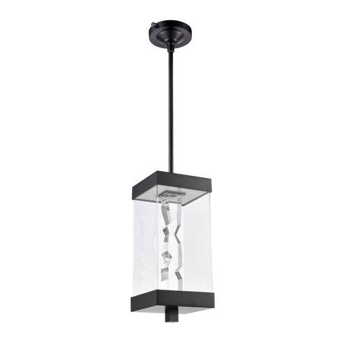 ZEEV Lighting Mamadim Outdoor LED 18 Inch Glass with Crystal Pendant in Matte Black Model: EP11362-LED-2-2x2-MBK