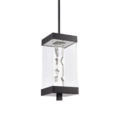 ZEEV Lighting Mamadim Outdoor LED 18 Inch Glass with Crystal Pendant in Matte Black Model: EP11362-LED-2-2x2-MBK