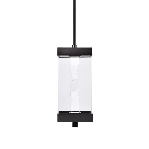 ZEEV Lighting Mamadim Outdoor LED 18 Inch Glass with Crystal Pendant in Matte Black Model: EP11362-LED-2-2x2-MBK