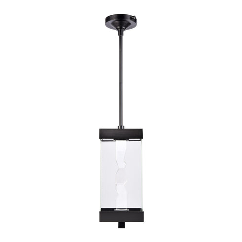ZEEV Lighting Mamadim Outdoor LED 18 Inch Glass with Crystal Pendant in Matte Black Model: EP11362-LED-2-2x2-MBK