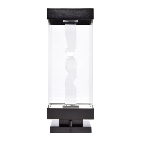 ZEEV Lighting Mamadim Outdoor LED 20 Inch Glass with Crystal Bollard in Matte Black Model: EBP11364-LED-2-2x2-MBK