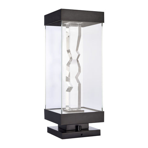 ZEEV Lighting Mamadim Outdoor LED 20 Inch Glass with Crystal Bollard in Matte Black Model: EBP11364-LED-2-2x2-MBK