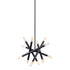 Zeev Lighting MANDELORIAN 12 Light 12 Light 14 Inch Adjustable Satin Brushed Black Sputnik Chandelier in Matte Black Finish Model: CD10036-12-MBK