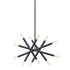 Zeev Lighting MANDELORIAN 12 Light 12 Light 14 Inch Adjustable Satin Brushed Black Sputnik Chandelier in Matte Black Finish Model: CD10036-12-MBK