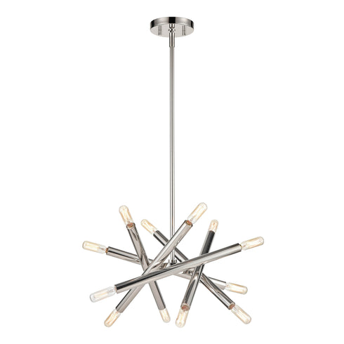 ZEEV Lighting MANDELORIAN 12 Light 32 Inch Inch Adjustable Satin Brushed Black Sputnik Chandelier in Matte Black Finish Model: CD10038-12-MBK