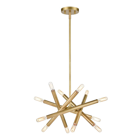 ZEEV Lighting MANDELORIAN 12 Light 32 Inch Inch Adjustable Satin Brushed Black Sputnik Chandelier in Matte Black Finish Model: CD10038-12-MBK