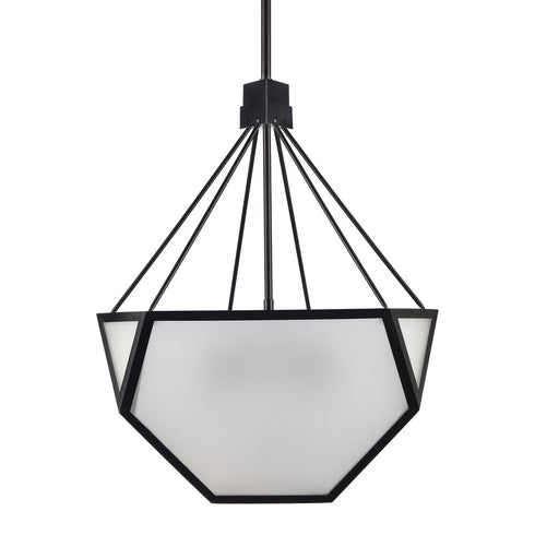 Zeev Lighting MOONBOW 3 Light 3 Light 21 Inch Architectural Glass in Satin Brushed Black Chandelier Model: CD10029-3-SBB
