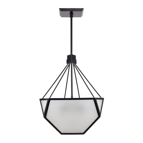 Zeev Lighting MOONBOW 3 Light 3 Light 21 Inch Architectural Glass in Satin Brushed Black Chandelier Model: CD10029-3-SBB