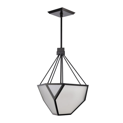 Zeev Lighting MOONBOW 3 Light 3 Light 21 Inch Architectural Glass in Satin Brushed Black Chandelier Model: CD10029-3-SBB