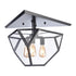 Zeev Lighting MOONBOW 3 Light 3 Light 21 Inch Architectural Glass in Satin Brushed Black Semi Flush Mount Model: SF50011-3-SBB