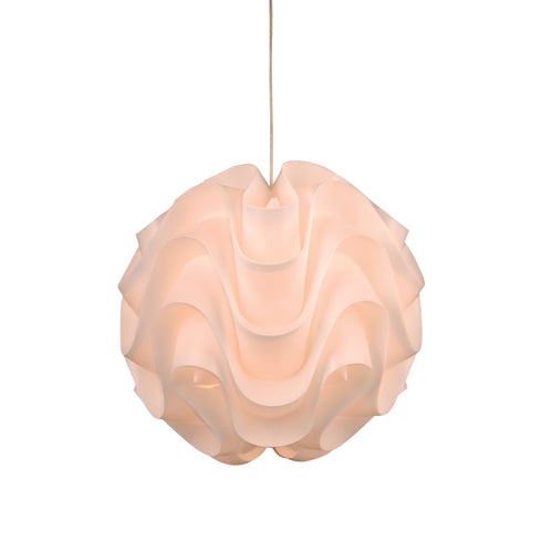 ZEEV Lighting Nami 16 Inch Floral Globe Pendant in White in Chrome Finish Model: P30024L-1-CH-WH