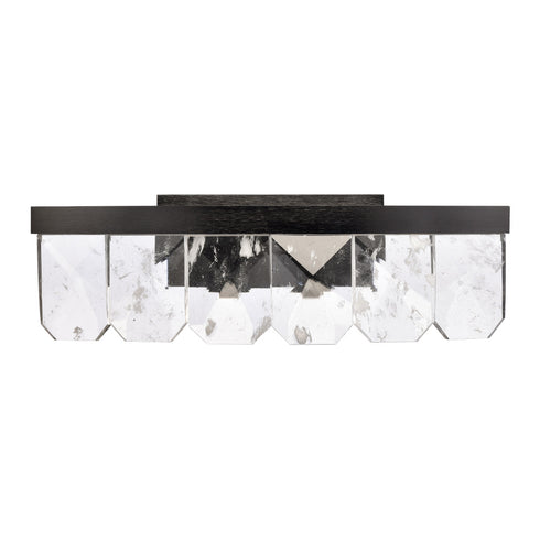 ZEEV Lighting Odraz 26 Inch Infused Clear Crystal Curved LED Vanity in Satin Black in Satin Brushed Black Finish Model: VL11815-LED-26-SBB