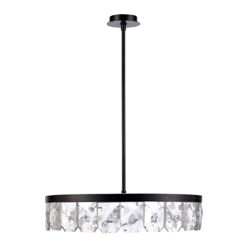 ZEEV Lighting Odraz 32 Inch Infused Clear Crystal LED Chandelier in Satin Black in Satin Brushed Black Finish Model: CD11806-LED-32-SBB