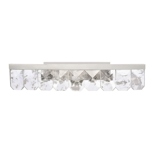 ZEEV Lighting Odraz 38 Inch Infused Clear Crystal Curved LED Vanity in Polished Nickel Model: VL11817-LED-38-PN