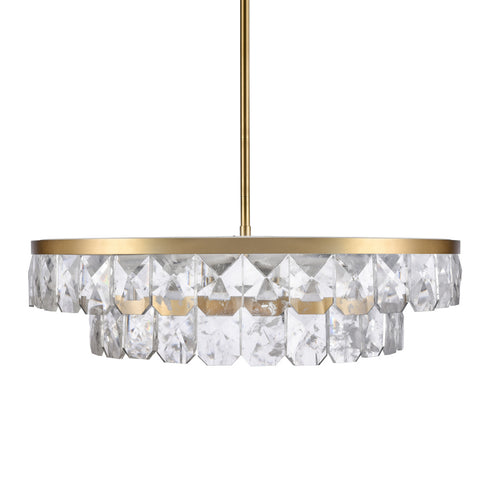 ZEEV Lighting Odraz 44 Inch 2 Tier Infused Crystal LED Chandelier in Aged Brass Model: CD11810-LED-T2-44-AGB
