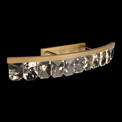 ZEEV Lighting Odraz 45 Inch Infused Clear Crystal Curved LED Vanity in Aged Brass Model: VL11819-LED-45-AGB