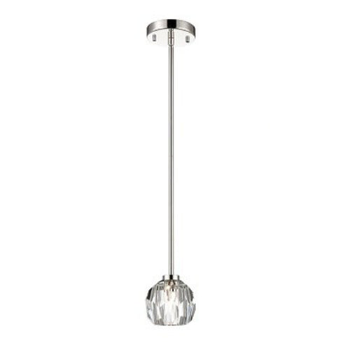 ZEEV Lighting PARISIAN 1 Light 5 Inch Single in Aged Brass Crystal Mini Pendant Model: MP40035-1-AGB